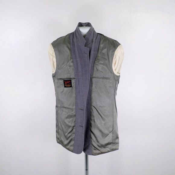 John Weitz Blue Gray Wool Blend 2 Gold Button Blazer 40L - Picture 11 of 13